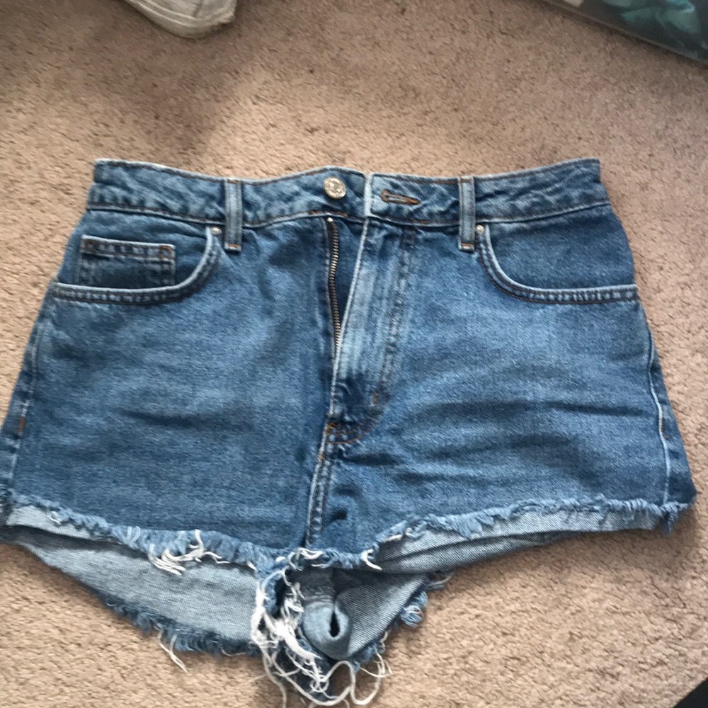 High waisted denim shorts